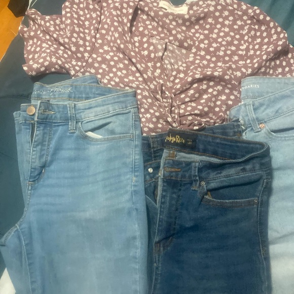 Bundle pants 3 Women’s jeans Size Small + top - Picture 4 of 6